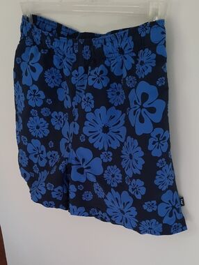TNA Men’s Blue Floral Swim Trunks Size M